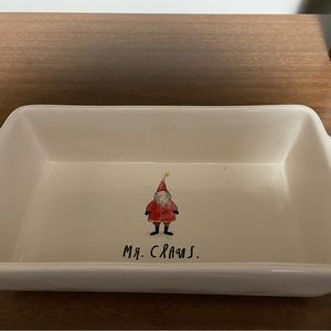 Rae Dunn Collection Mr. Claus Holiday Casserole Loaf Pan Bakeware
